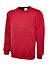 Uneek - Unisex Classic Sweatshirt/Jumper - 50% Polyester 50% Cotton - Red - Size 6XL