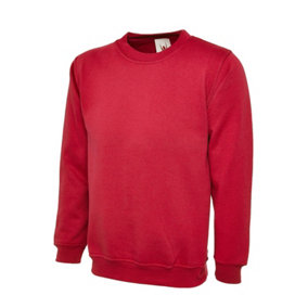Uneek - Unisex Classic Sweatshirt/Jumper - 50% Polyester 50% Cotton - Red - Size M