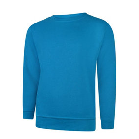 Uneek - Unisex Classic Sweatshirt/Jumper - 50% Polyester 50% Cotton - Sapphire Blue - Size 2XL