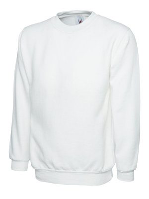Uneek - Unisex Classic Sweatshirt/Jumper - 50% Polyester 50% Cotton - White - Size 5XL