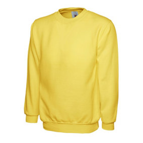 Uneek - Unisex Classic Sweatshirt/Jumper - 50% Polyester 50% Cotton - Yellow - Size 2XL