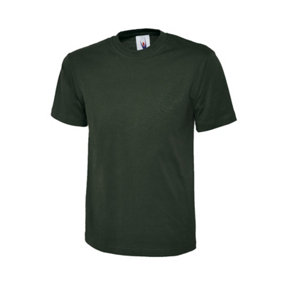Uneek - Unisex Classic T-shirt - Reactive Dyed - Bottle Green - Size L