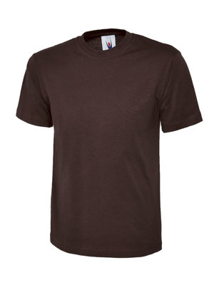 Uneek - Unisex Classic T-shirt - Reactive Dyed - Brown - Size 3XL