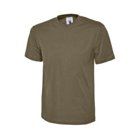Uneek - Unisex Classic T-shirt - Reactive Dyed - Military Green - Size 2XL