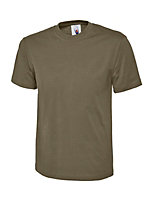 Uneek - Unisex Classic T-shirt - Reactive Dyed - Military Green - Size XS
