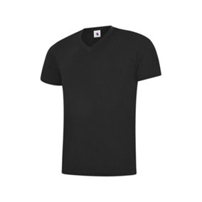 Uneek - Unisex Classic V Neck T-shirt - Reactive Dyed - Black - Size 2XL