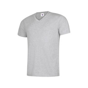 Uneek - Unisex Classic V Neck T-shirt - Reactive Dyed - Heather Grey - Size 2XL
