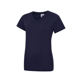 Uneek - Unisex Classic V Neck T Shirt - Reactive Dyed - Navy - Size L