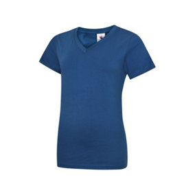 Uneek - Unisex Classic V Neck T Shirt - Reactive Dyed - Royal - Size L