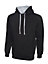 Uneek - Unisex Contrast Hooded Sweatshirt/Jumper  - 50% Polyester 50% Cotton - Black/Heather Grey - Size 3XL