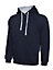 Uneek - Unisex Contrast Hooded Sweatshirt/Jumper  - 50% Polyester 50% Cotton - Navy/Heather Grey - Size L
