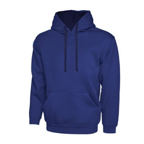 Uneek - Unisex Contrast Hooded Sweatshirt/Jumper  - 50% Polyester 50% Cotton - Royal/Navy - Size 3XL