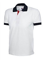 Uneek - Unisex Contrast Poloshirt - Reactive Dyed - White - Size XL