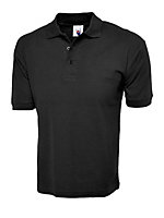 Uneek - Unisex Cotton Rich Poloshirt - 100% Cotton - Black - Size S