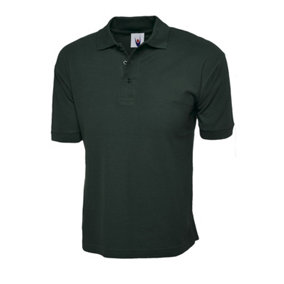 Uneek - Unisex Cotton Rich Poloshirt - 100% Cotton - Bottle Green - Size L