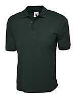 Uneek - Unisex Cotton Rich Poloshirt - 100% Cotton - Bottle Green - Size XS