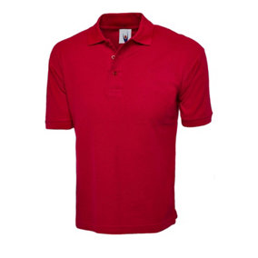 Uneek - Unisex Cotton Rich Poloshirt - 100% Cotton - Red - Size 2XL