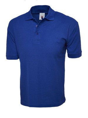 Uneek - Unisex Cotton Rich Poloshirt - 100% Cotton - Royal - Size 4XL