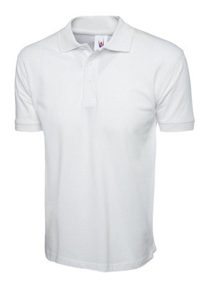 Uneek - Unisex Cotton Rich Poloshirt - 100% Cotton - White - Size 4XL