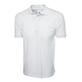 Uneek - Unisex Cotton Rich Poloshirt - 100% Cotton - White - Size L