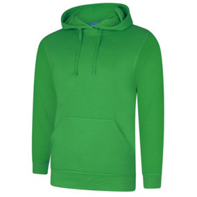 Uneek - Unisex Deluxe Hooded Sweatshirt/Jumper - 60% Ring Spun Combed Cotton 40% Polyester - Amazon Green - Size 2XL