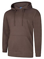 Uneek - Unisex Deluxe Hooded Sweatshirt/Jumper - 60% Ring Spun Combed Cotton 40% Polyester - Brown - Size 2XL