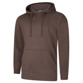 Uneek - Unisex Deluxe Hooded Sweatshirt/Jumper - 60% Ring Spun Combed Cotton 40% Polyester - Brown - Size 3XL