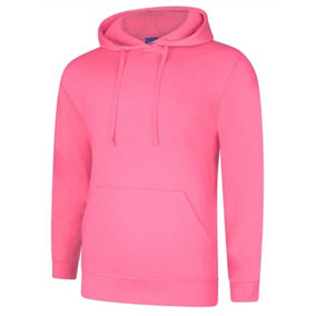 Uneek - Unisex Deluxe Hooded Sweatshirt/Jumper - 60% Ring Spun Combed Cotton 40% Polyester - Candy Floss - Size 2XL