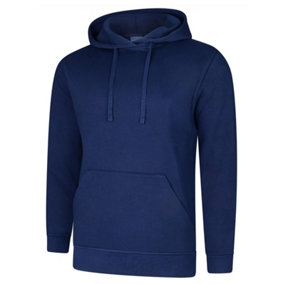 Uneek - Unisex Deluxe Hooded Sweatshirt/Jumper - 60% Ring Spun Combed Cotton 40% Polyester - French Navy - Size 2XL