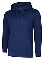 Uneek - Unisex Deluxe Hooded Sweatshirt/Jumper - 60% Ring Spun Combed Cotton 40% Polyester - French Navy - Size XL