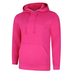 Uneek - Unisex Deluxe Hooded Sweatshirt/Jumper - 60% Ring Spun Combed Cotton 40% Polyester - Hot Pink - Size 2XL