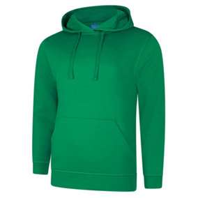 Uneek - Unisex Deluxe Hooded Sweatshirt/Jumper - 60% Ring Spun Combed Cotton 40% Polyester - Kelly Green - Size 2XL