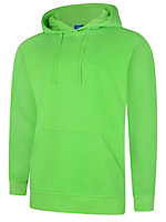 Uneek - Unisex Deluxe Hooded Sweatshirt/Jumper - 60% Ring Spun Combed Cotton 40% Polyester - Lime - Size 3XL