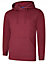 Uneek - Unisex Deluxe Hooded Sweatshirt/Jumper - 60% Ring Spun Combed Cotton 40% Polyester - Maroon - Size XL