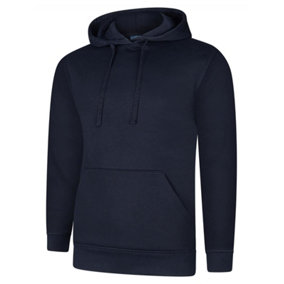 Uneek - Unisex Deluxe Hooded Sweatshirt/Jumper - 60% Ring Spun Combed Cotton 40% Polyester - Navy - Size 2XL