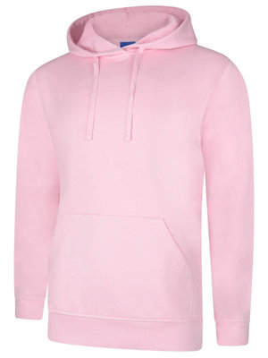 Uneek - Unisex Deluxe Hooded Sweatshirt/Jumper - 60% Ring Spun Combed Cotton 40% Polyester - Pink - Size XL