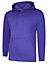 Uneek - Unisex Deluxe Hooded Sweatshirt/Jumper - 60% Ring Spun Combed Cotton 40% Polyester - Purple - Size 5XL