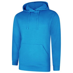 Uneek - Unisex Deluxe Hooded Sweatshirt/Jumper - 60% Ring Spun Combed Cotton 40% Polyester - Reef Blue - Size L