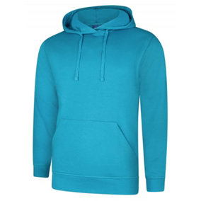 Uneek - Unisex Deluxe Hooded Sweatshirt/Jumper - 60% Ring Spun Combed Cotton 40% Polyester - Sapphire Blue - Size 2XL