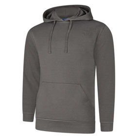 Uneek - Unisex Deluxe Hooded Sweatshirt/Jumper - 60% Ring Spun Combed Cotton 40% Polyester - Steel Grey - Size 2XL