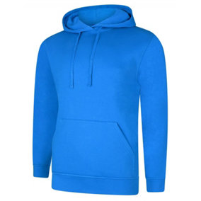 Uneek - Unisex Deluxe Hooded Sweatshirt/Jumper - 60% Ring Spun Combed Cotton 40% Polyester - Tropical Blue - Size 2XL