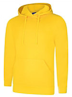 Uneek - Unisex Deluxe Hooded Sweatshirt/Jumper - 60% Ring Spun Combed Cotton 40% Polyester - Yellow - Size 2XL