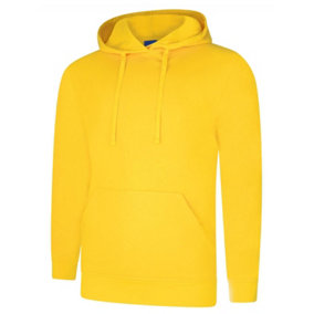 Uneek - Unisex Deluxe Hooded Sweatshirt/Jumper - 60% Ring Spun Combed Cotton 40% Polyester - Yellow - Size 3XL