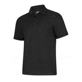 Uneek - Unisex Deluxe Poloshirt - 50% Polyester 50% Cotton - Black - Size 2XL