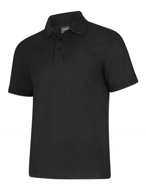 Uneek - Unisex Deluxe Poloshirt - 50% Polyester 50% Cotton - Black - Size 6XL