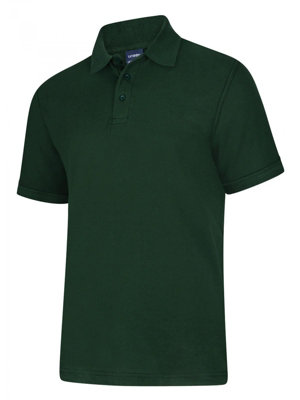 Uneek - Unisex Deluxe Poloshirt - 50% Polyester 50% Cotton - Bottle Green - Size S