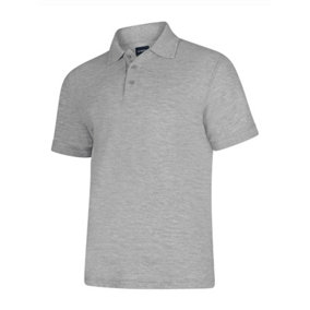 Uneek - Unisex Deluxe Poloshirt - 50% Polyester 50% Cotton - Heather Grey - Size 2XL