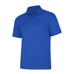 Uneek - Unisex Deluxe Poloshirt - 50% Polyester 50% Cotton - Royal - Size 2XL