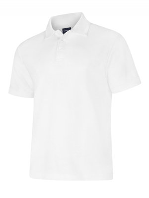 Uneek - Unisex Deluxe Poloshirt - 50% Polyester 50% Cotton - White - Size 4XL