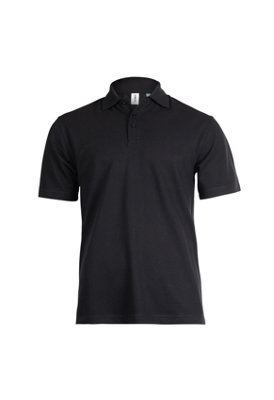 Uneek Unisex Eco friendly Polo Shirt 50 Recycled Polyester 30 Recycled Cotton 20 Organic Cotton Black Size 4XL